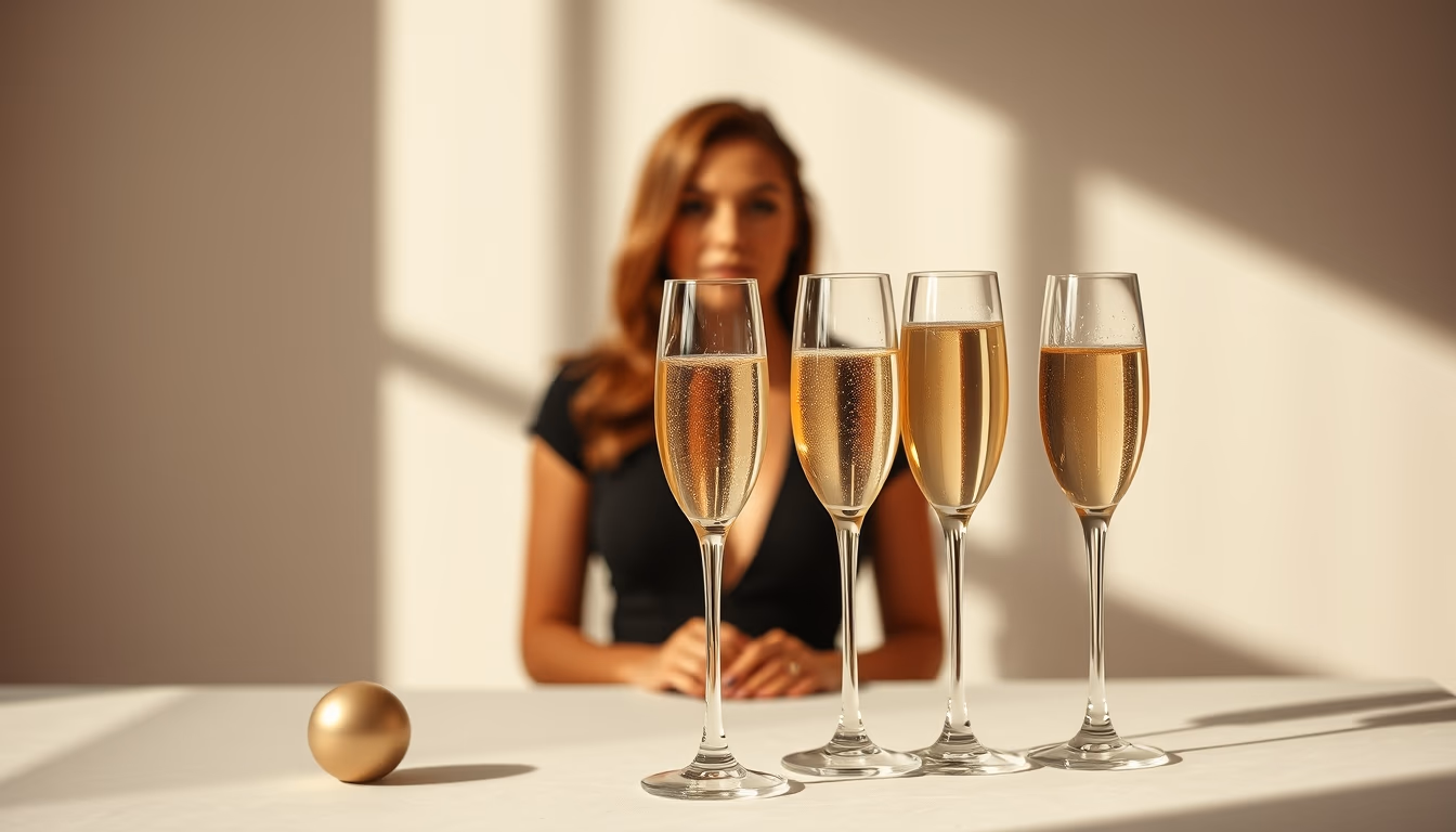 Champagne celebration em estilo editorial