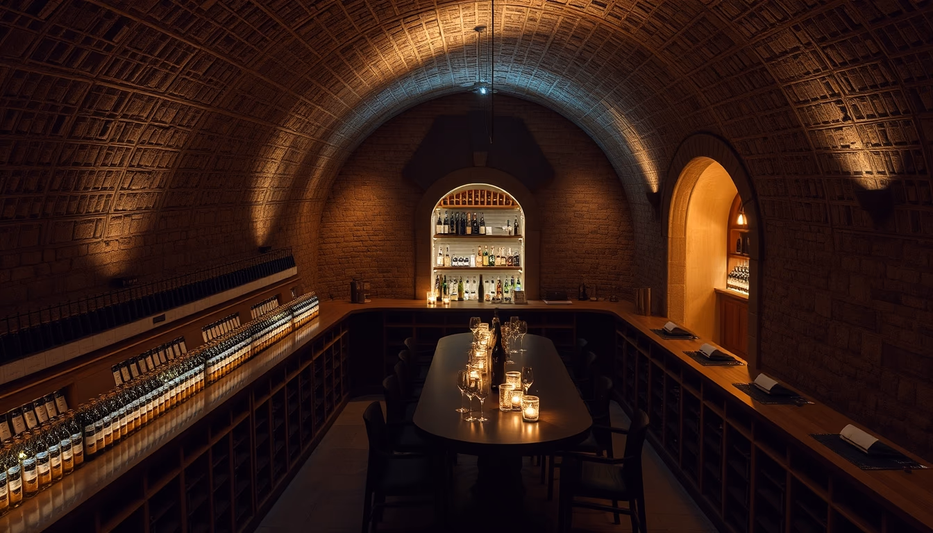 champagne cellar reims in editorial style