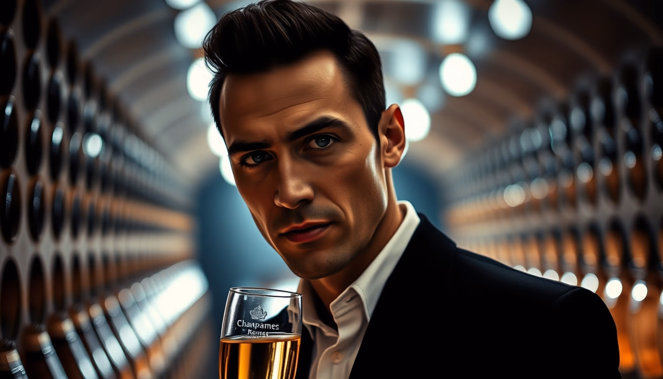 champagne cellar reims in editorial style