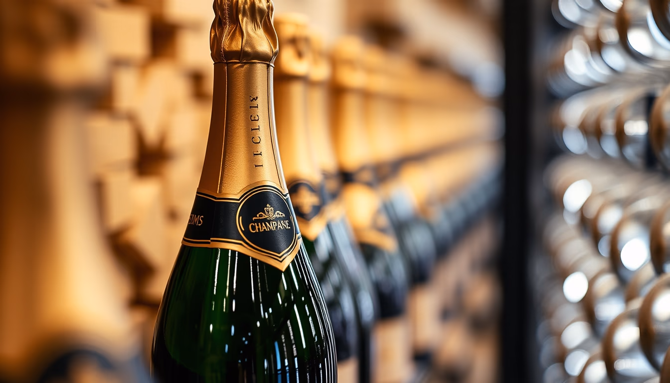 champagne cellar reims in editorial style