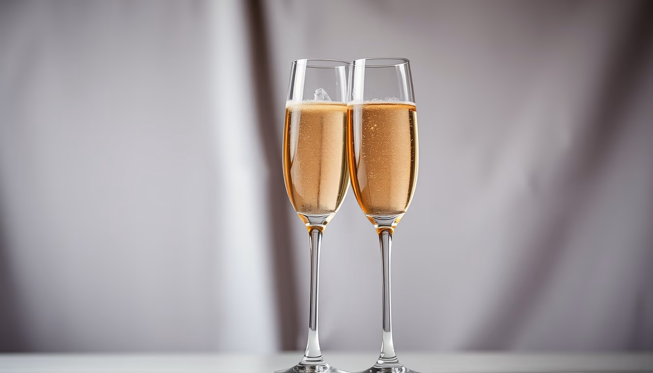 champagne flutes toast in editorial style