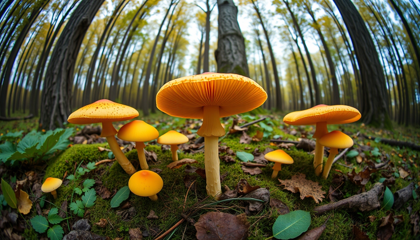 Chanterelle yellow forest em estilo editorial