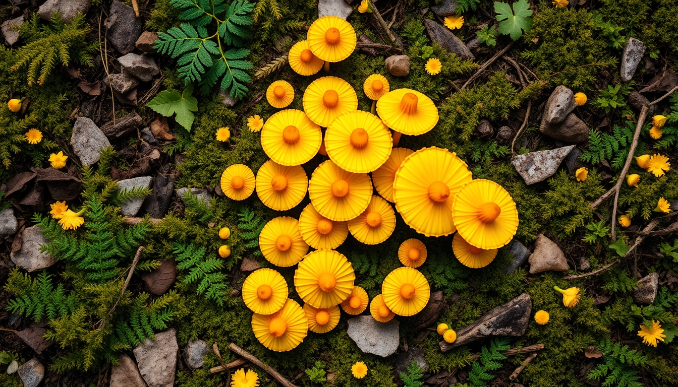 Chanterelle yellow forest em estilo editorial