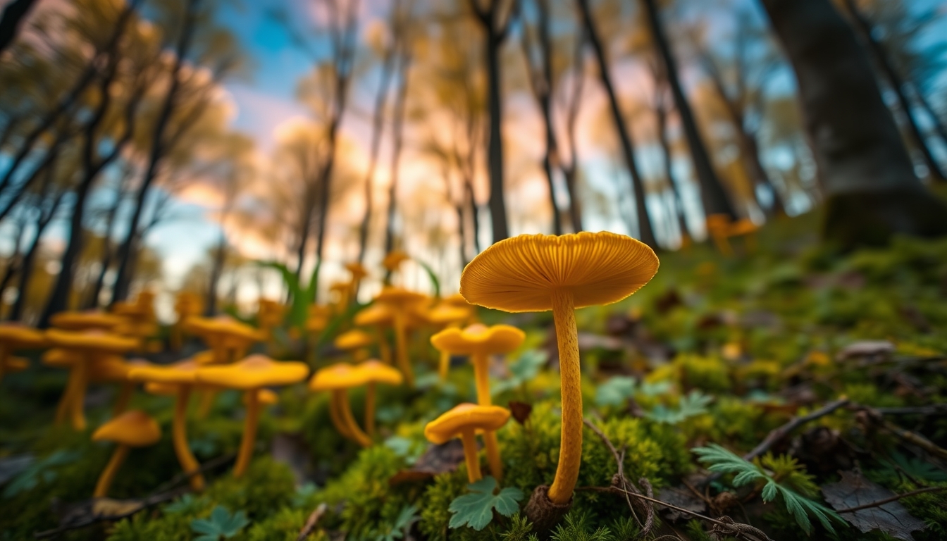 Chanterelle yellow forest em estilo editorial