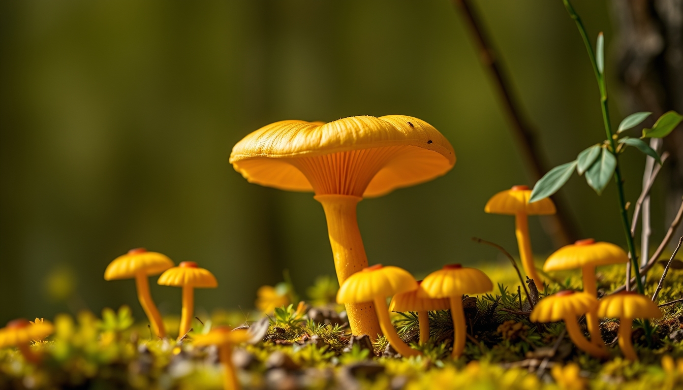 Chanterelle yellow forest em estilo editorial