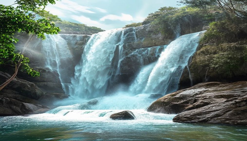 chapada diamantina waterfall in editorial style