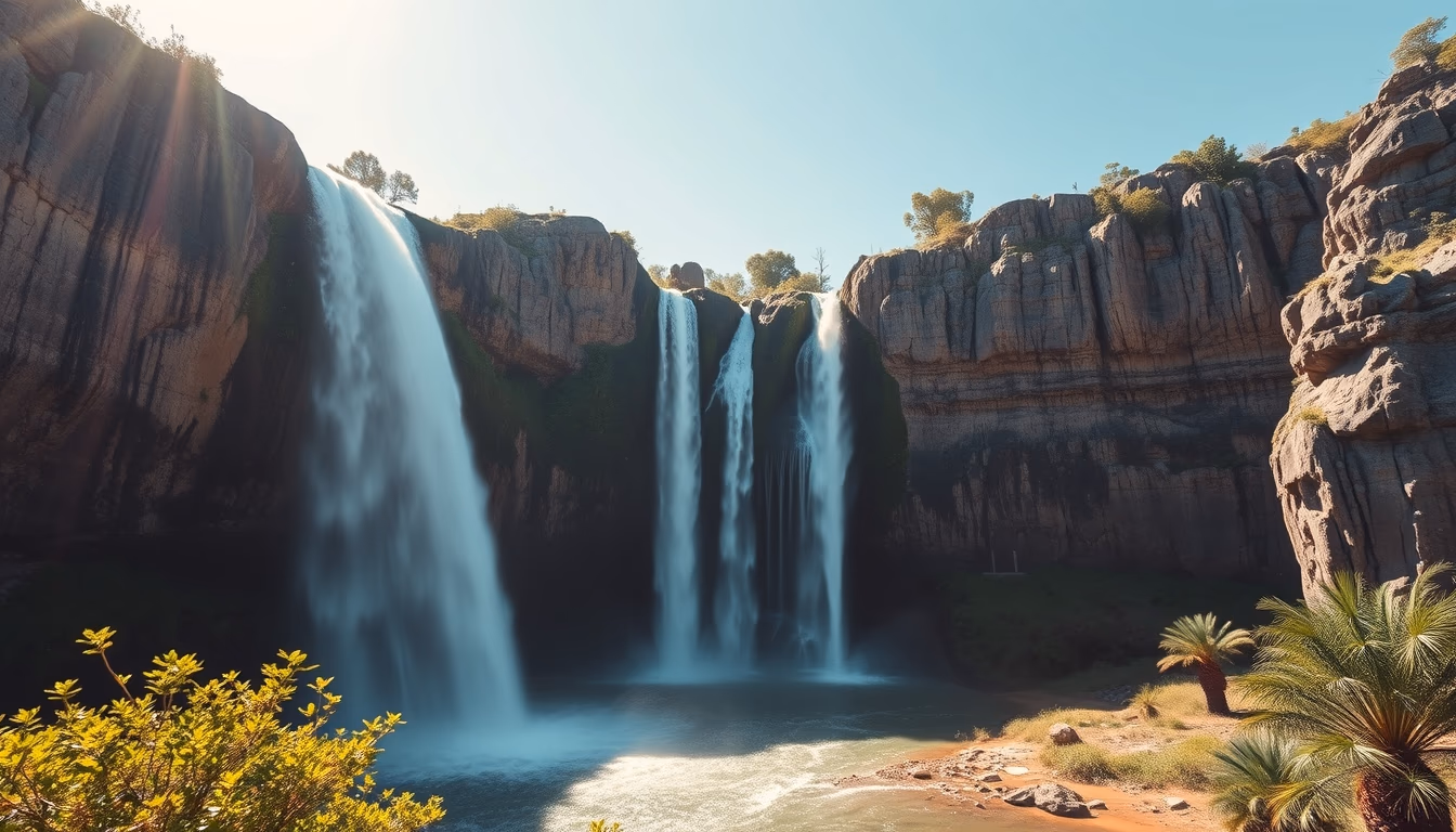 chapada diamantina waterfall in editorial style