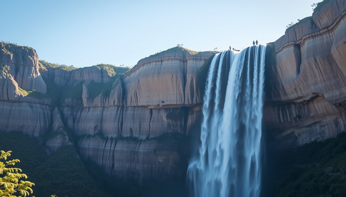 chapada diamantina waterfall in editorial style