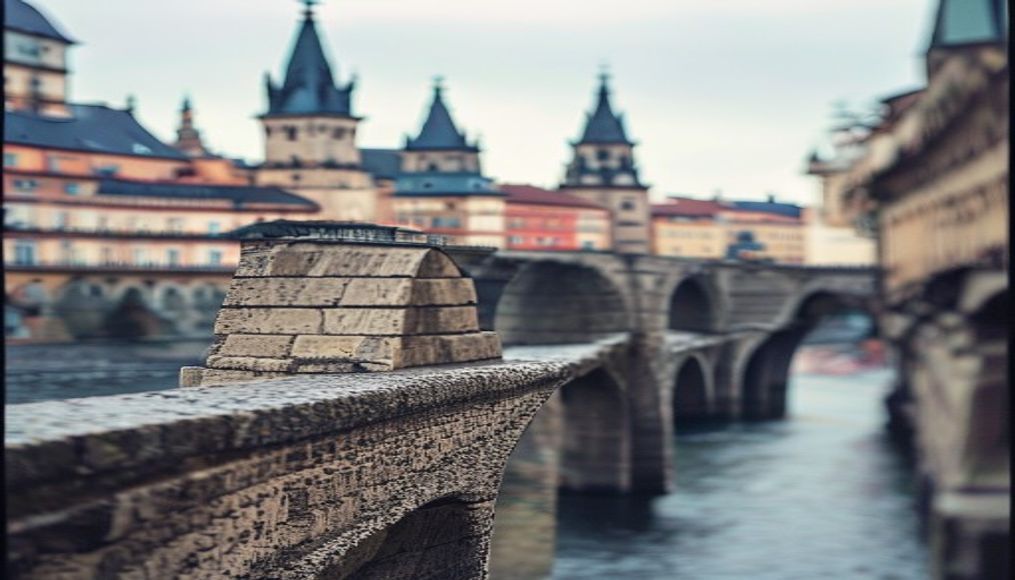 charles bridge prague in editorial style