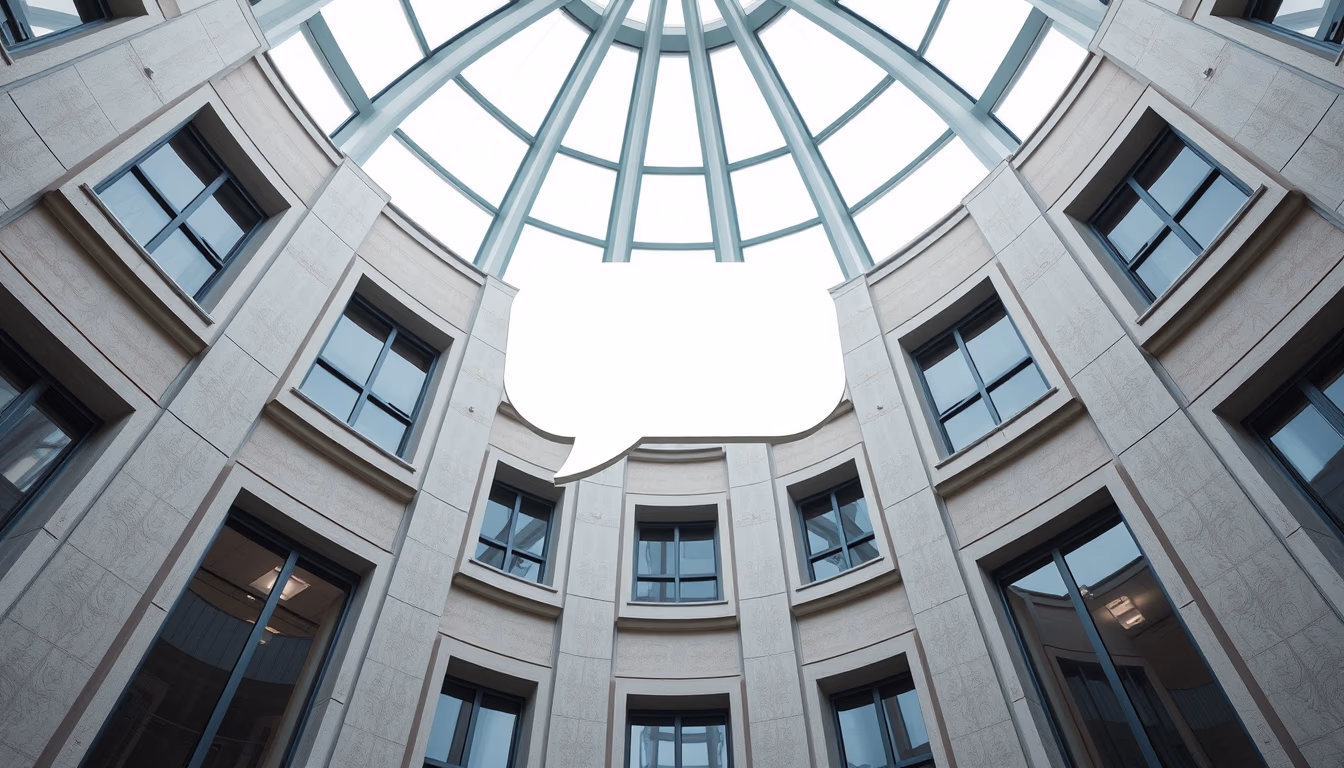 chat bubble notification in editorial style