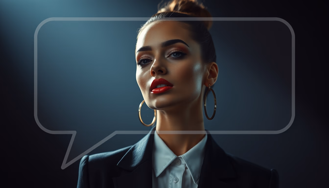 chat bubble notification in editorial style