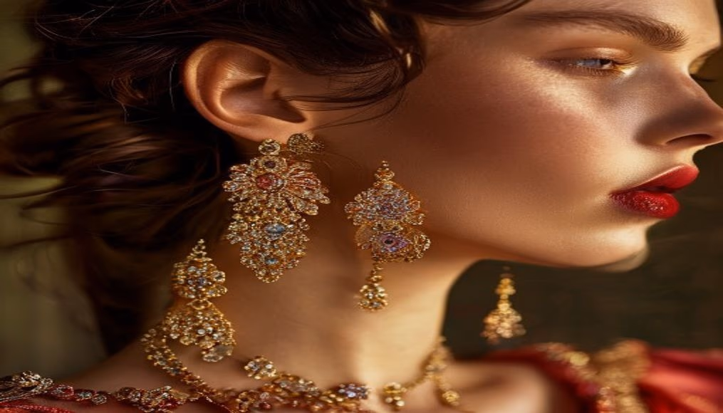 chaumet josephine earrings tiara in luxury editorial photography