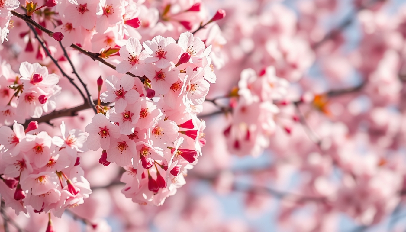 cherry blossoms in wind in editorial style
