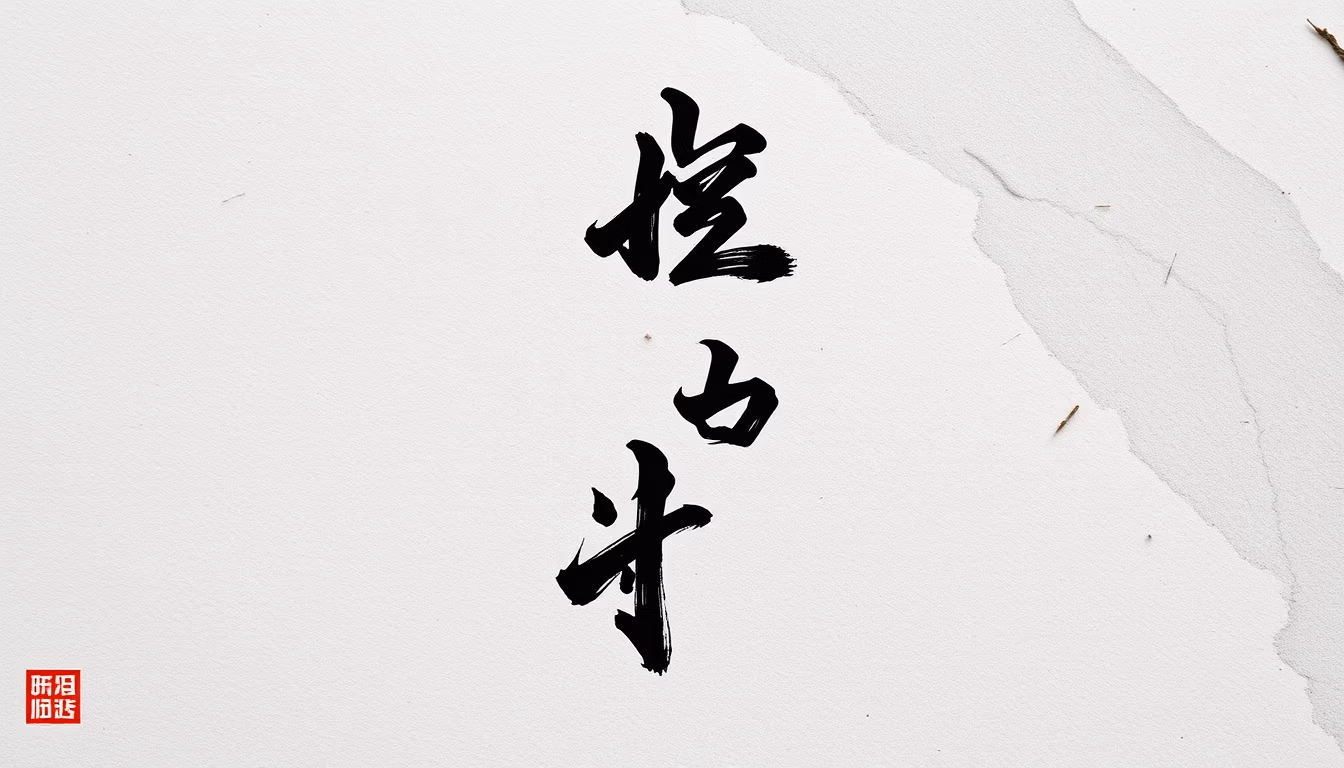 chinese calligraphy brush stroke in editorial style