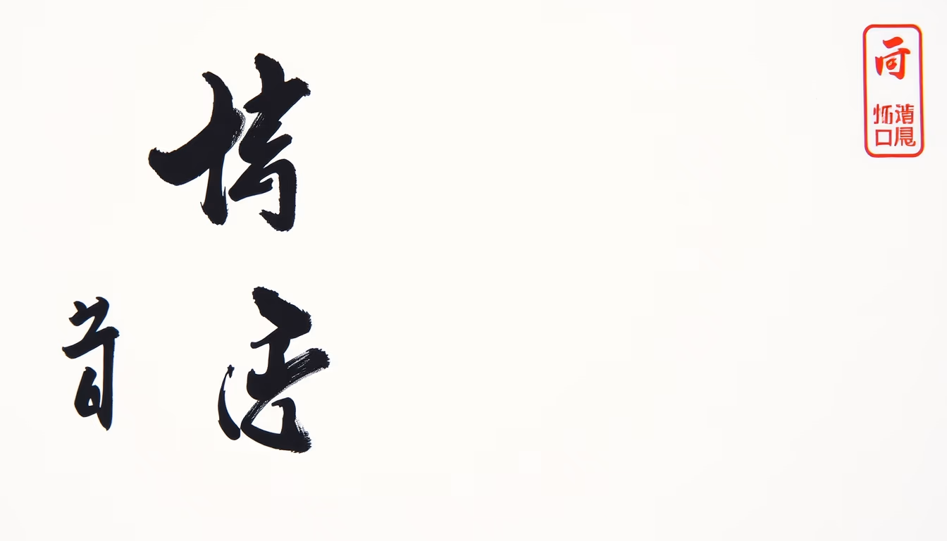 chinese calligraphy brush stroke in editorial style