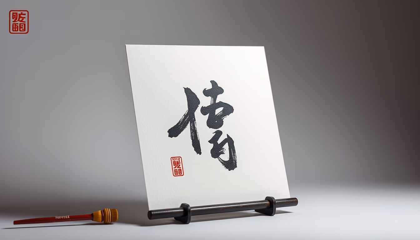 chinese calligraphy brush stroke in editorial style