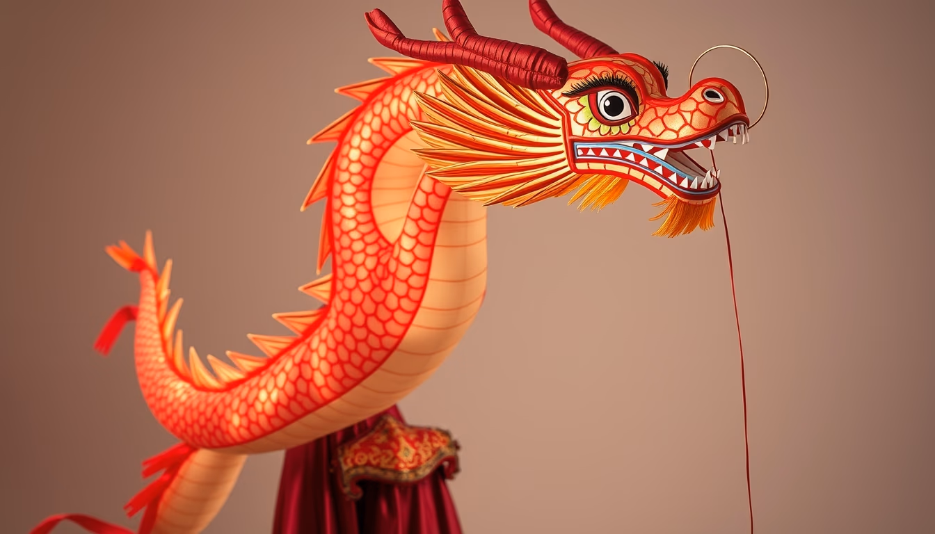 chinese dragon kite long in editorial style
