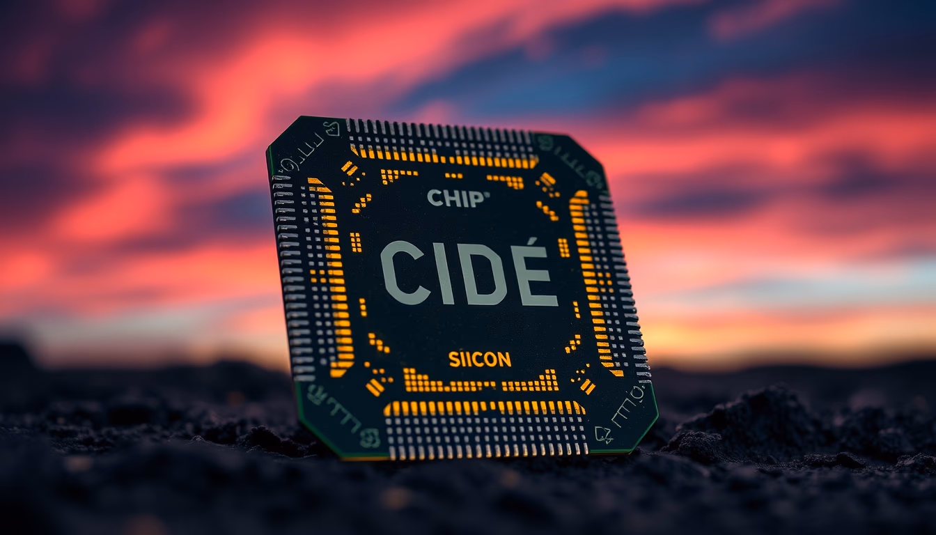 chip die exposed silicon in editorial style
