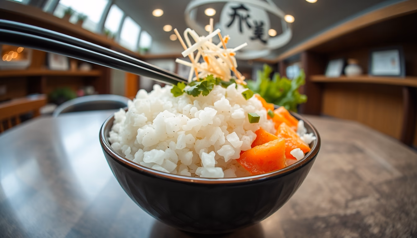 chirashi bowl rice in editorial style