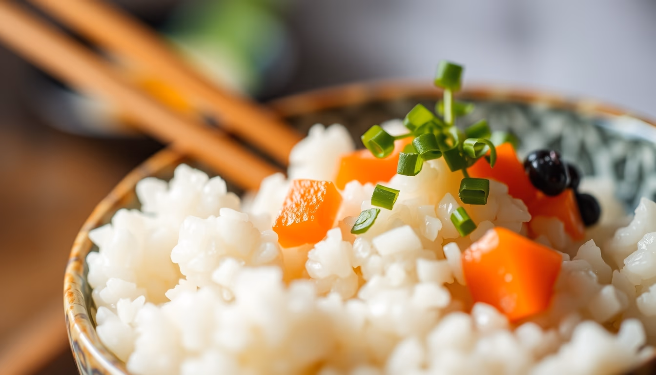 chirashi bowl rice in editorial style