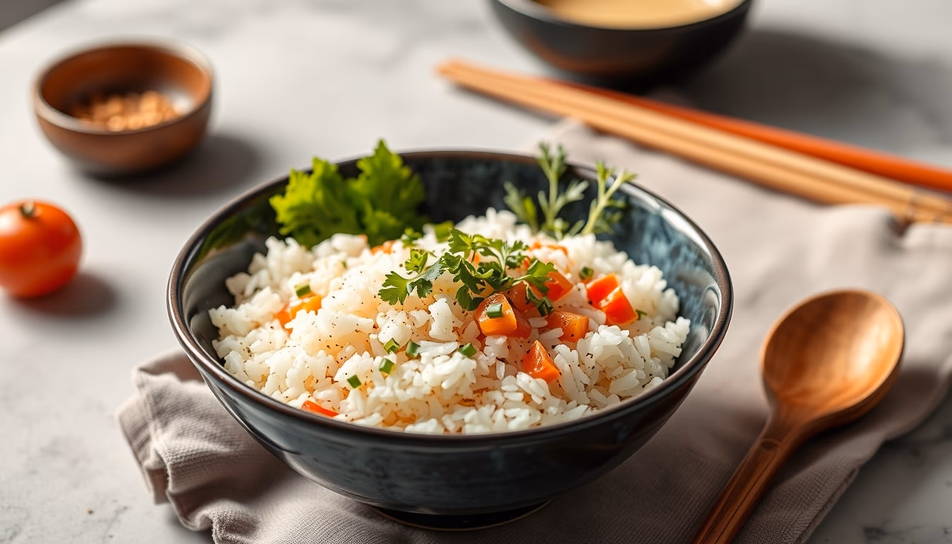 chirashi bowl rice in editorial style