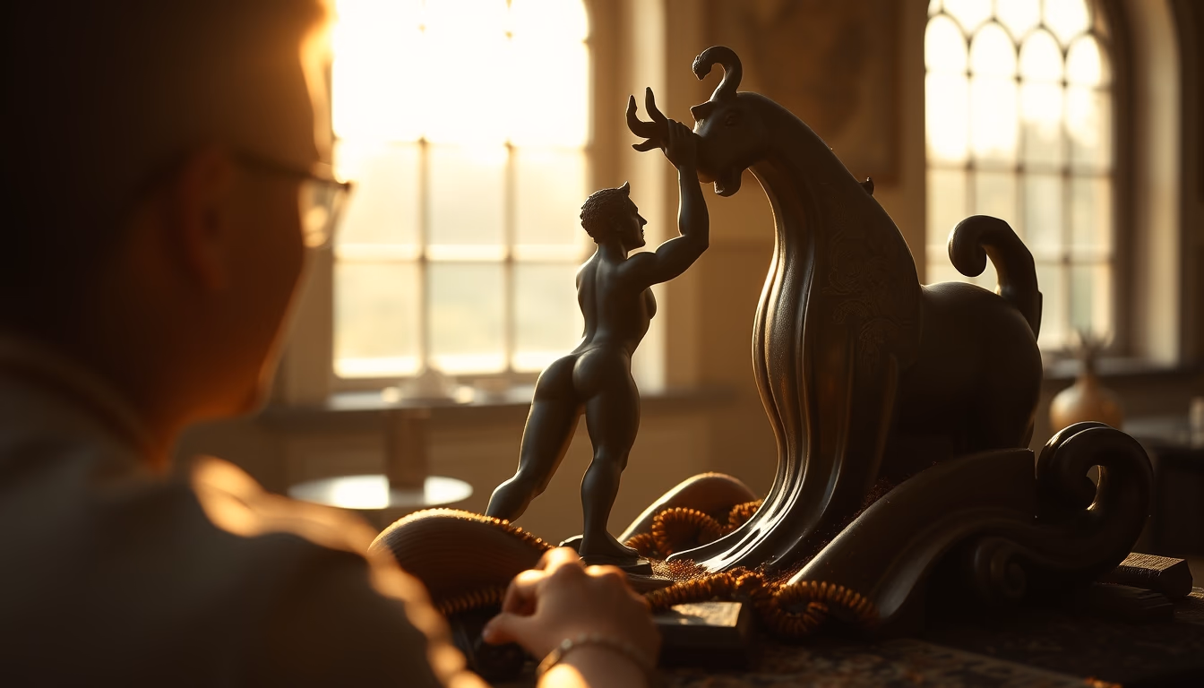 chocolate sculpture intricate in editorial style