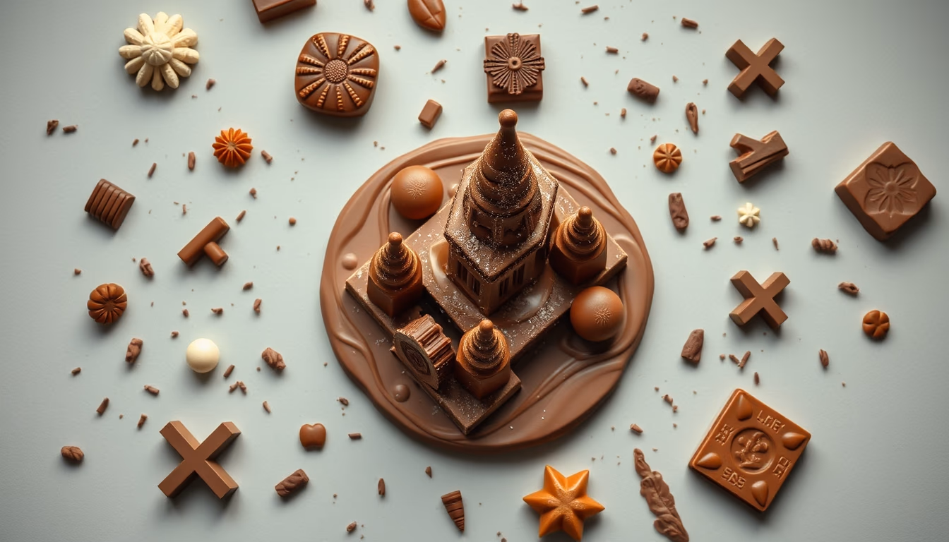 chocolate sculpture intricate in editorial style