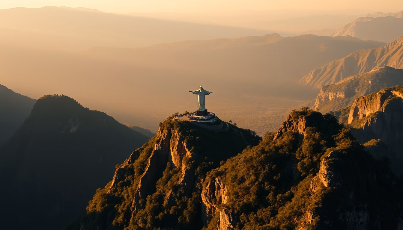 christ redeemer corcovado in editorial style