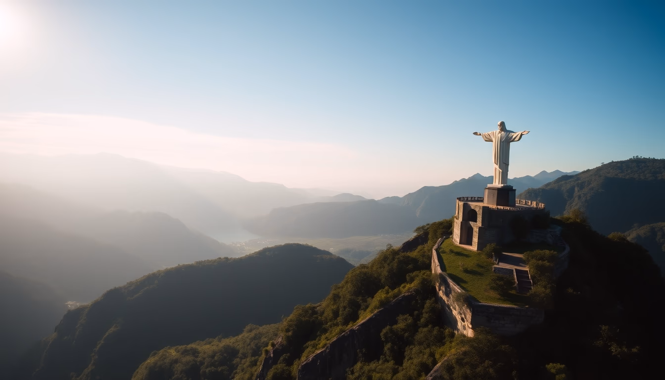 christ redeemer corcovado in editorial style