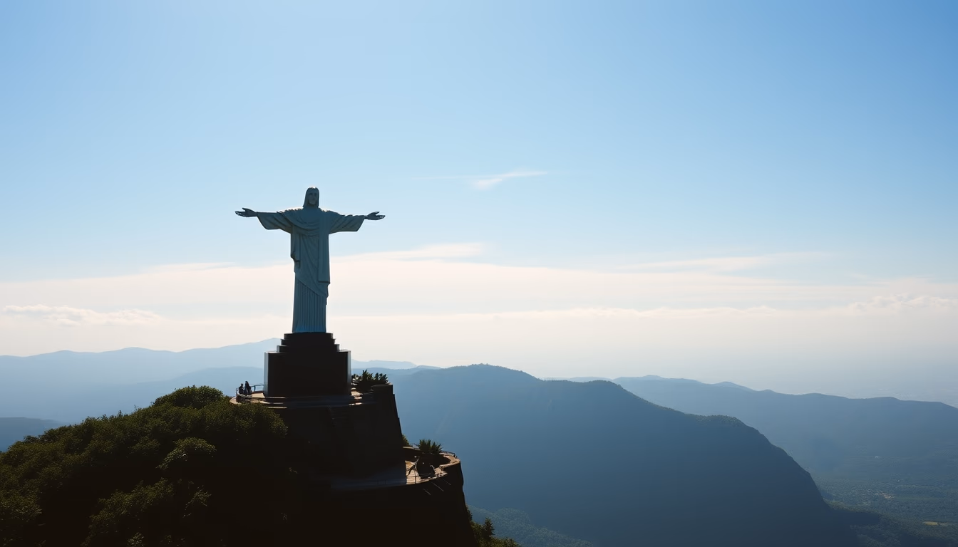 christ redeemer corcovado in editorial style
