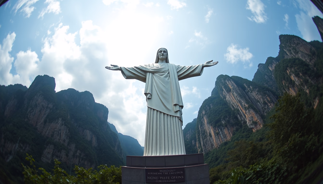 christ redeemer corcovado in editorial style