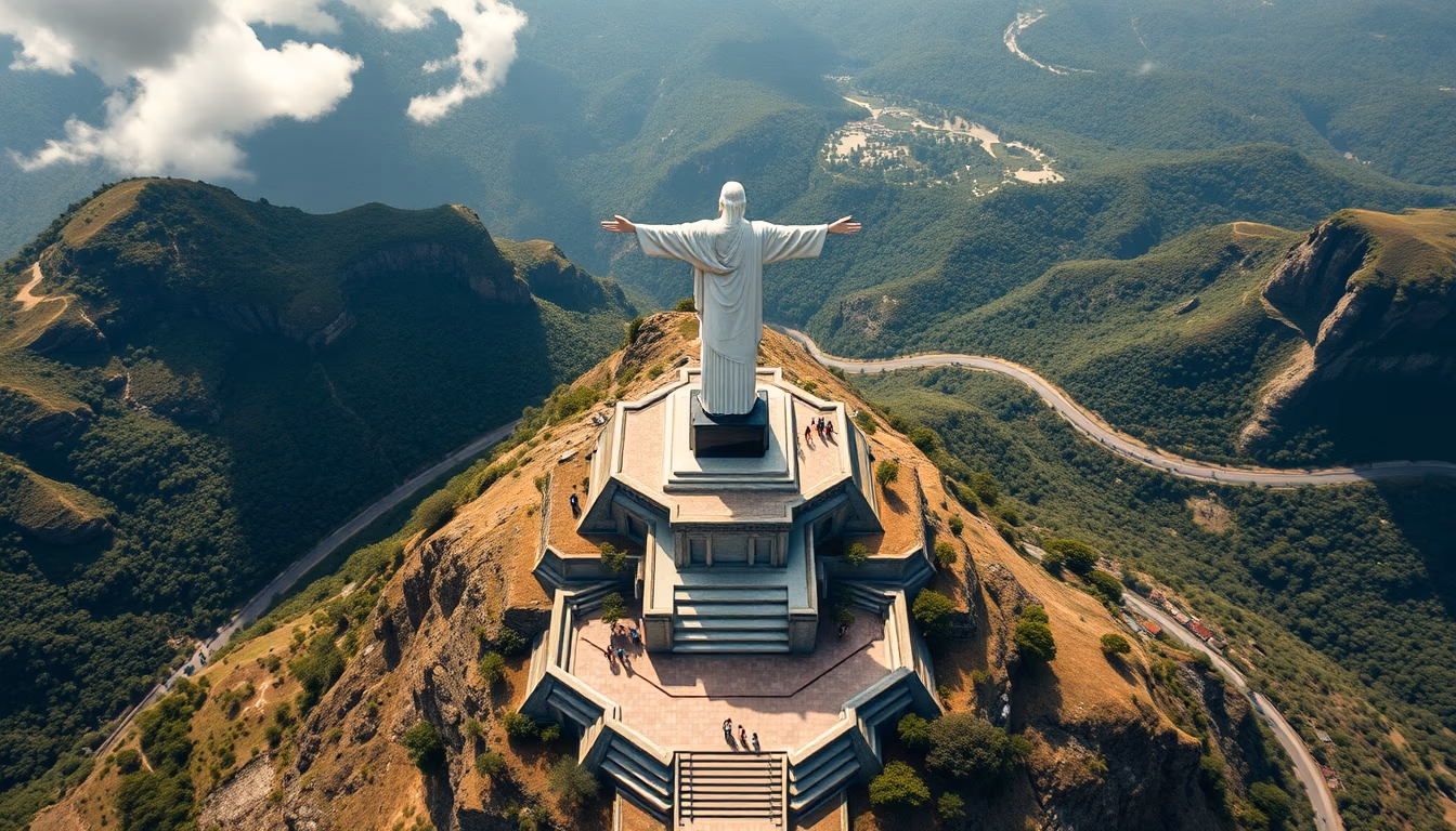 christ redeemer corcovado in editorial style