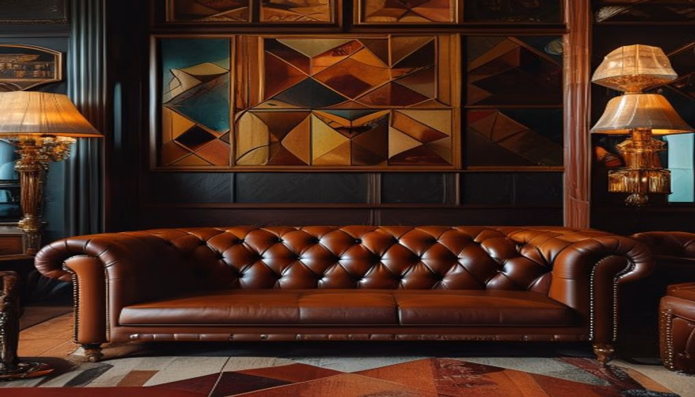 Cigar lounge club leather chesterfield em fotografia editorial de luxo