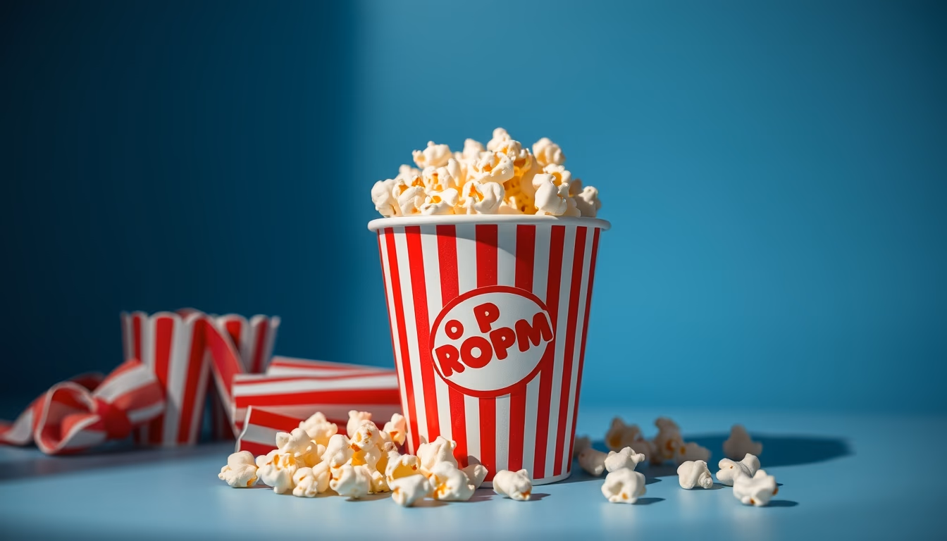 cinema popcorn bucket in editorial style