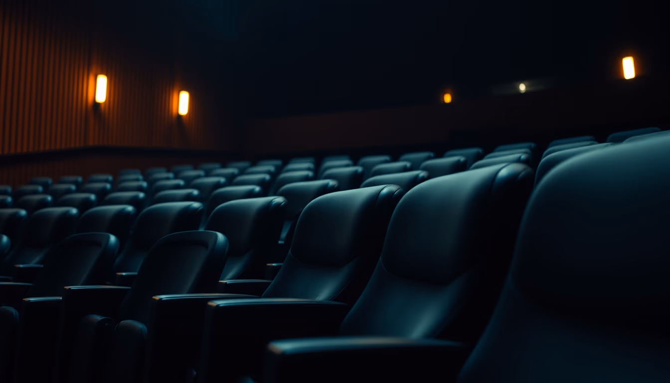 cinema theater empty seats in editorial style