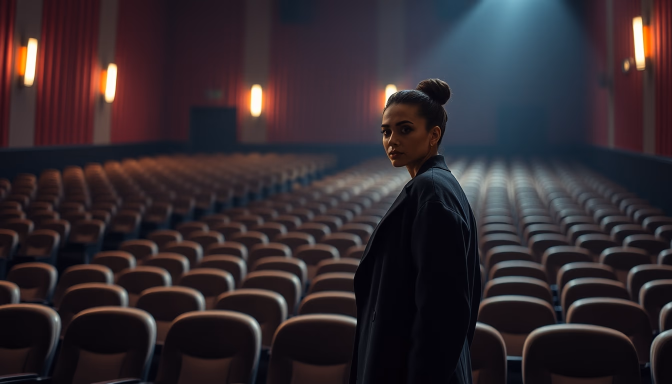 cinema theater empty seats in editorial style