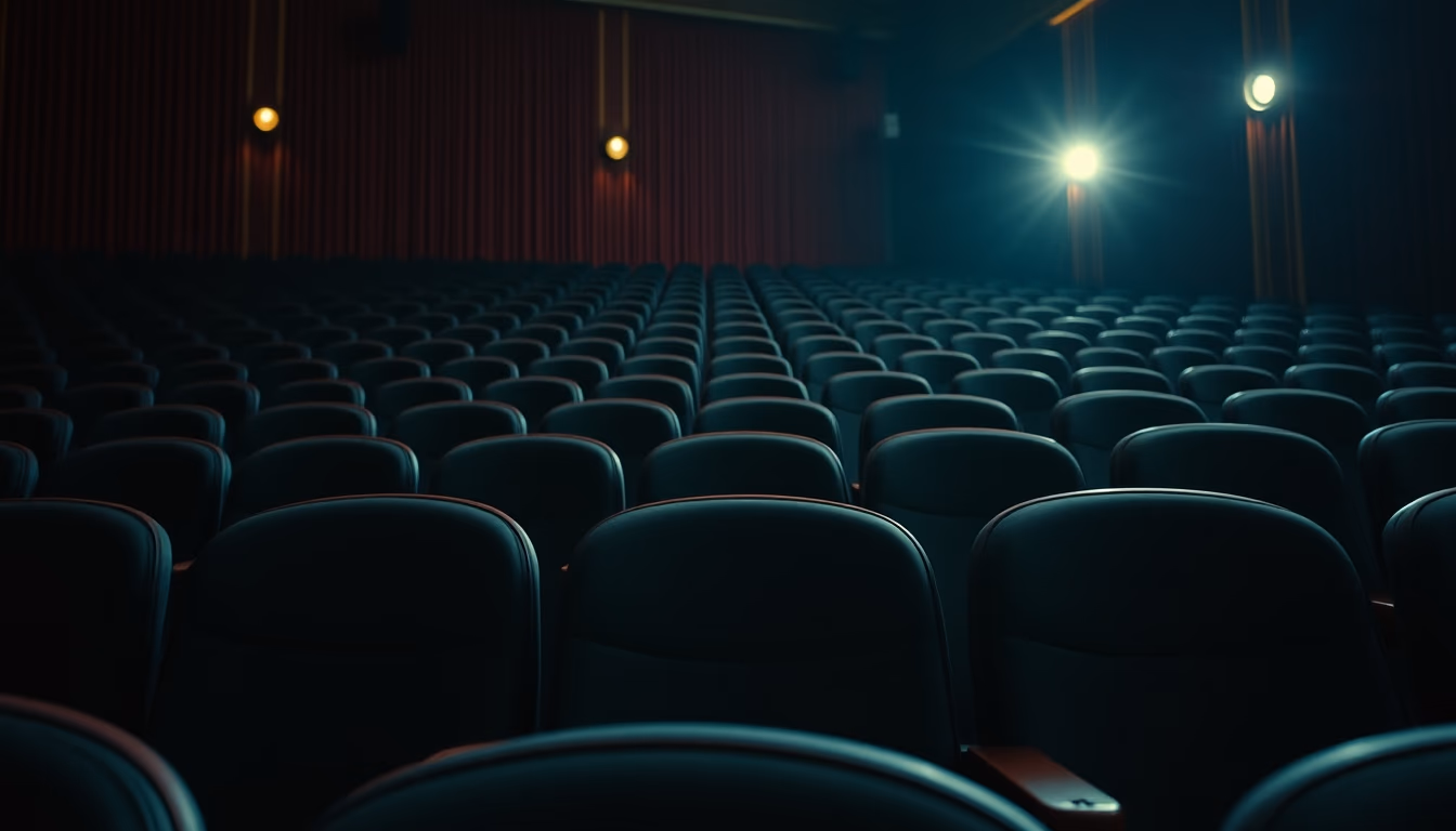 cinema theater empty seats in editorial style