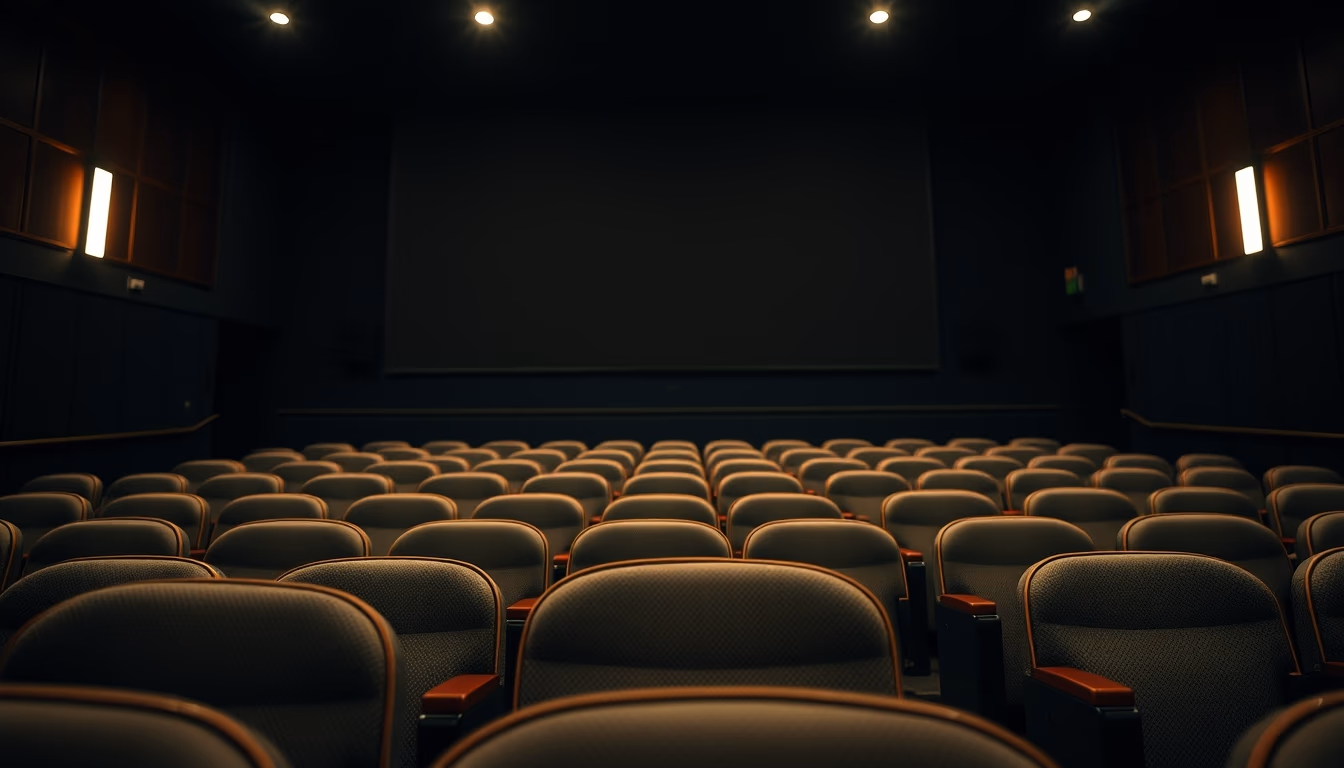 cinema theater empty seats in editorial style