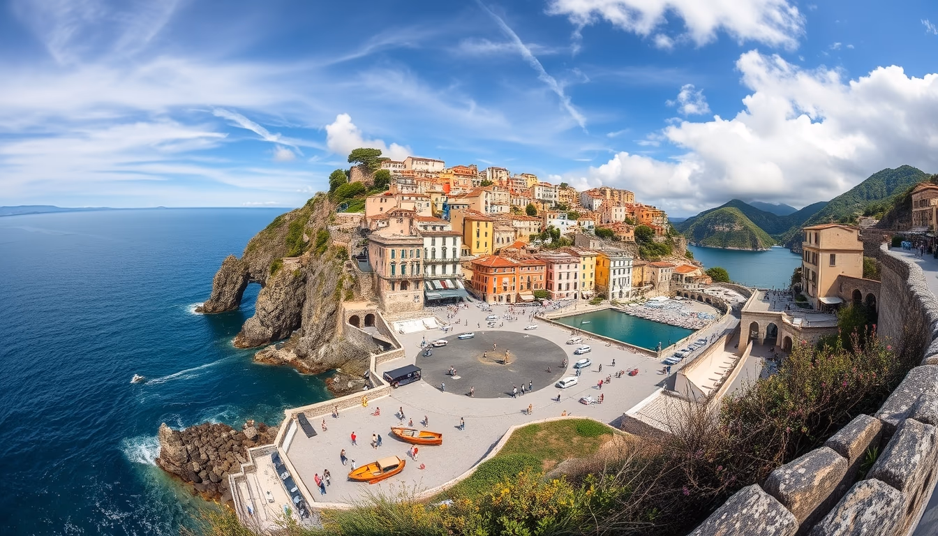 cinque terre italian coast in editorial style