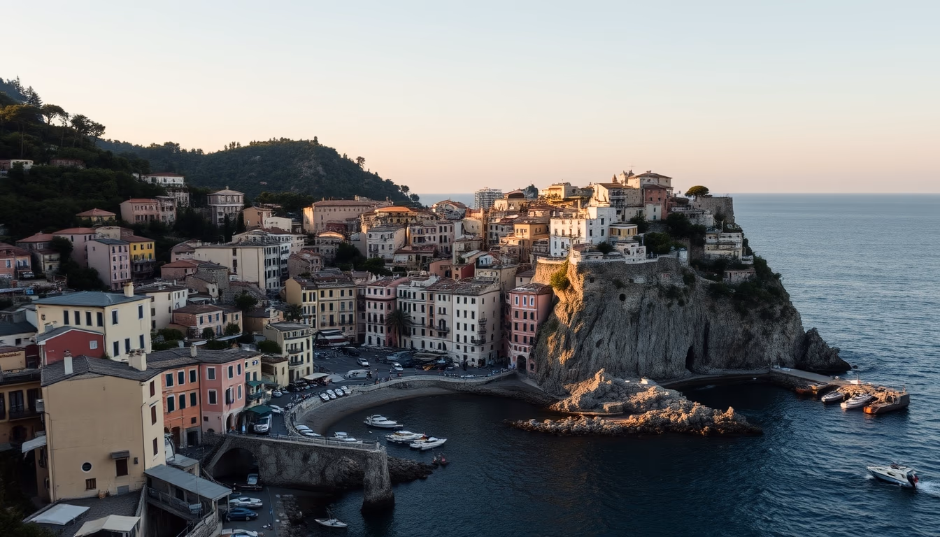 cinque terre italian coast in editorial style