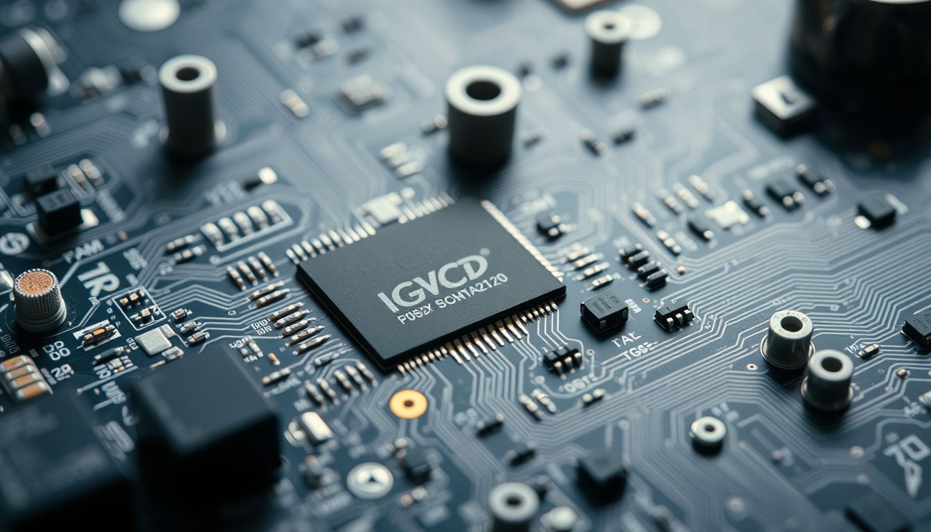 circuit board macro photography in editorial style
