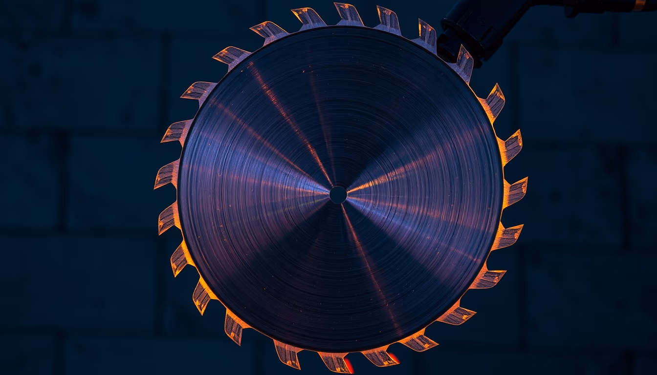 circular saw blade in editorial style