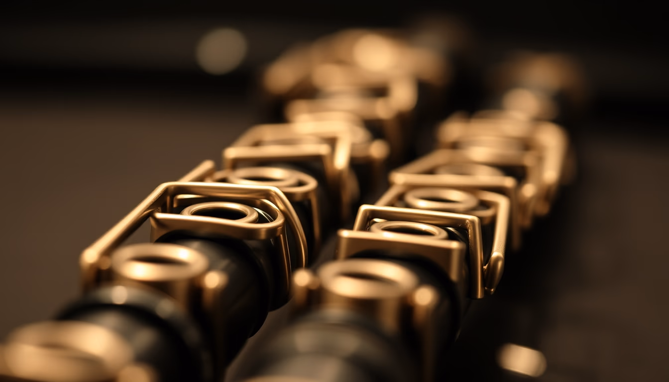 clarinet keys closeup in editorial style