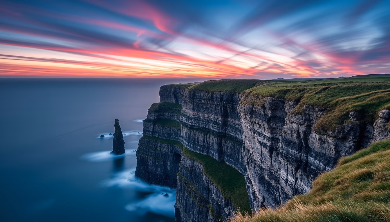 Cliffs of moher ireland em estilo editorial