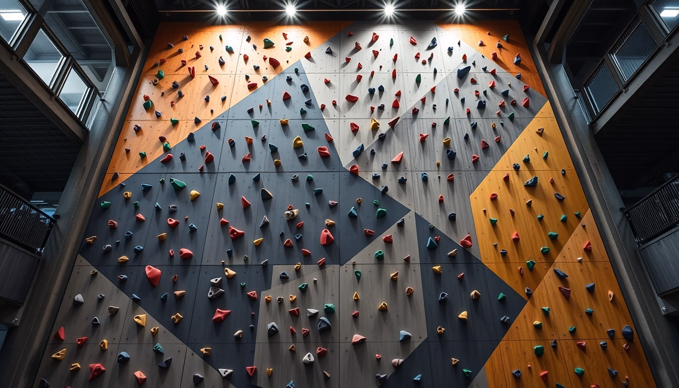 climbing wall gym indoor in editorial style