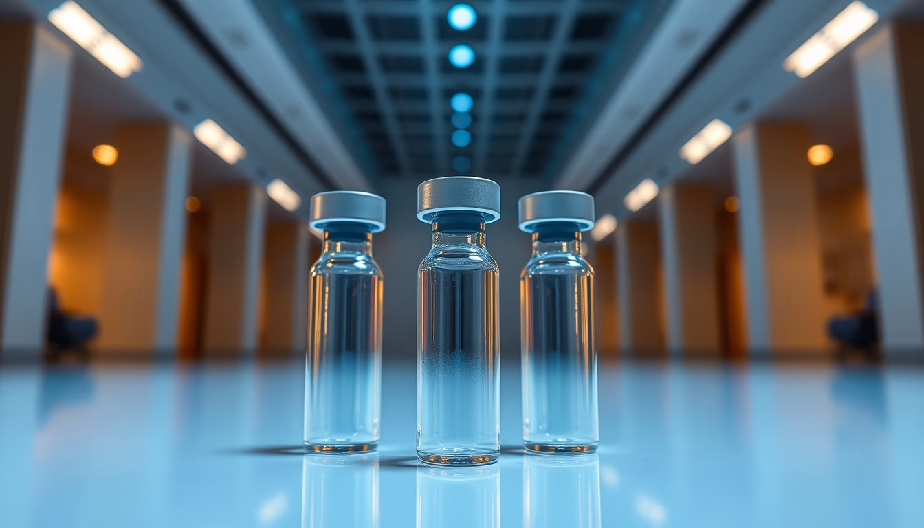 clinical trial vials in editorial style