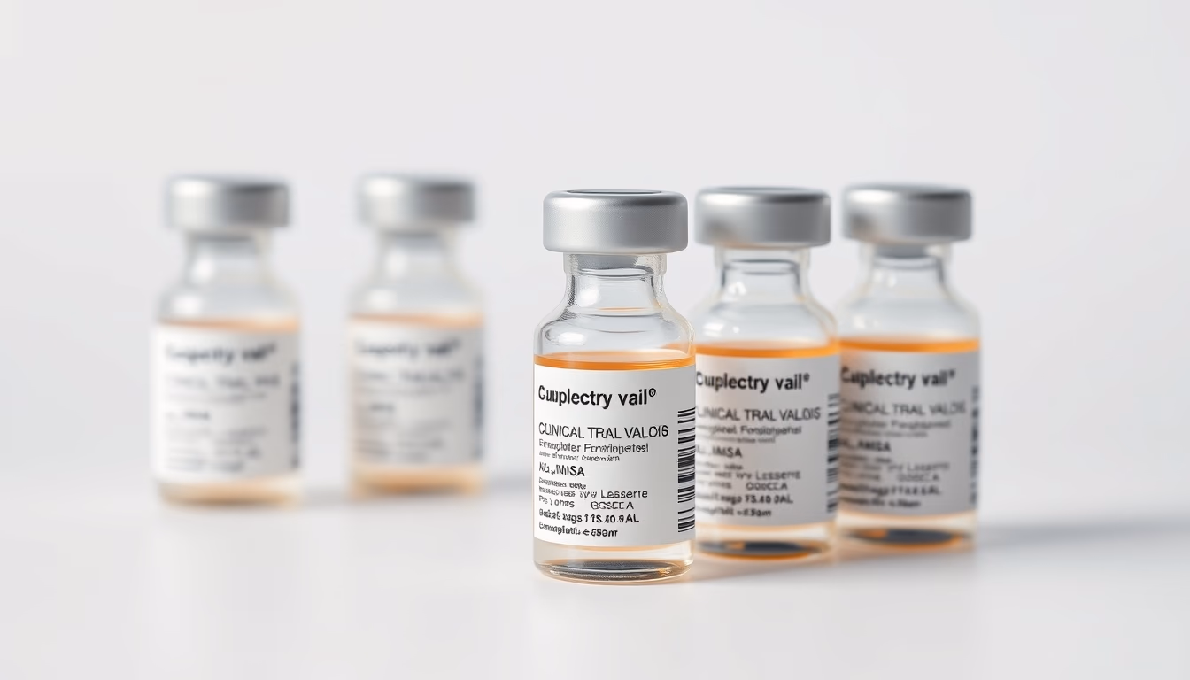 clinical trial vials in editorial style