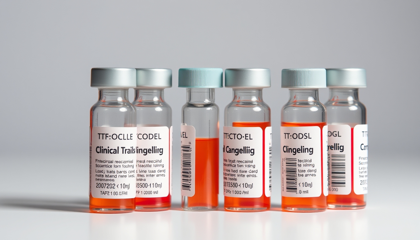 clinical trial vials in editorial style