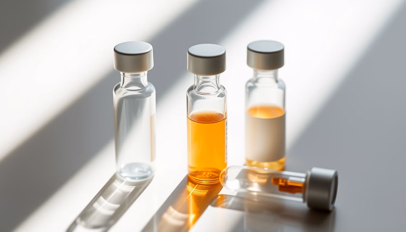 clinical trial vials in editorial style