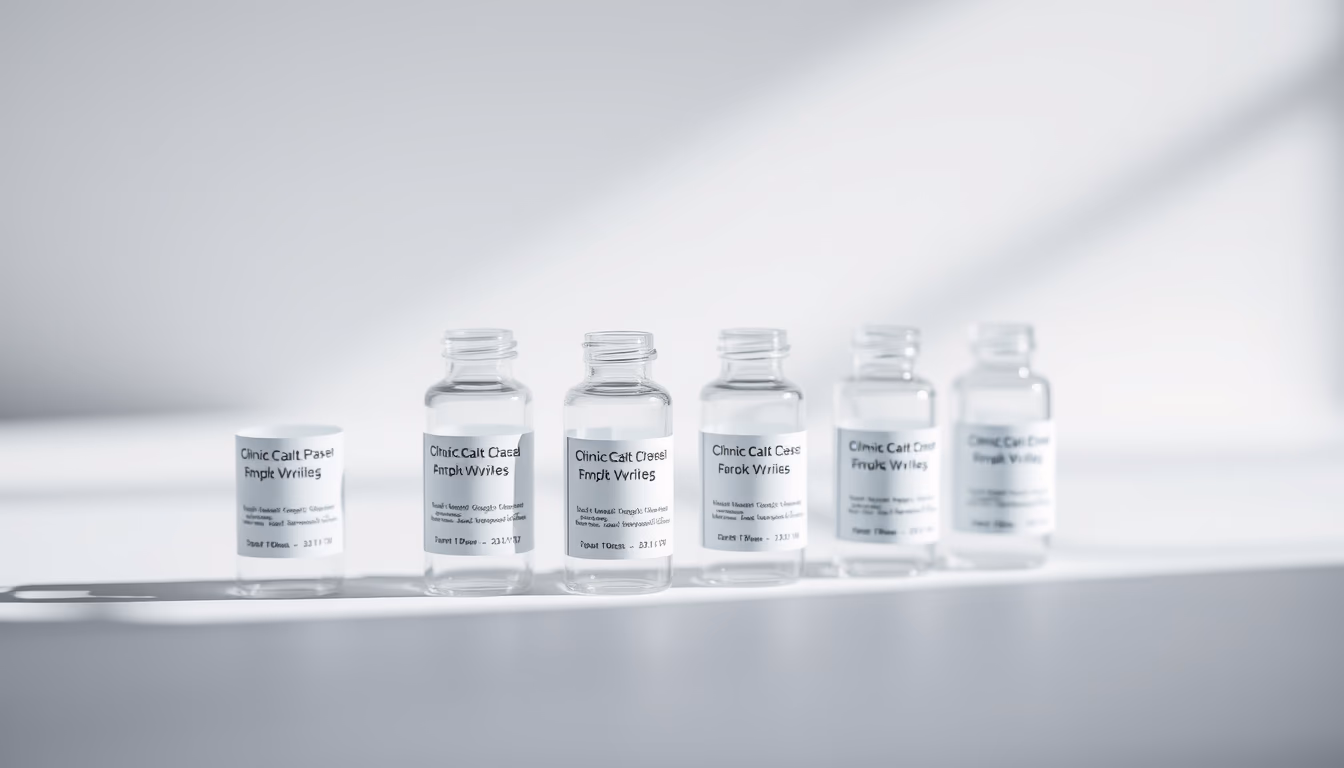 clinical trial vials in editorial style